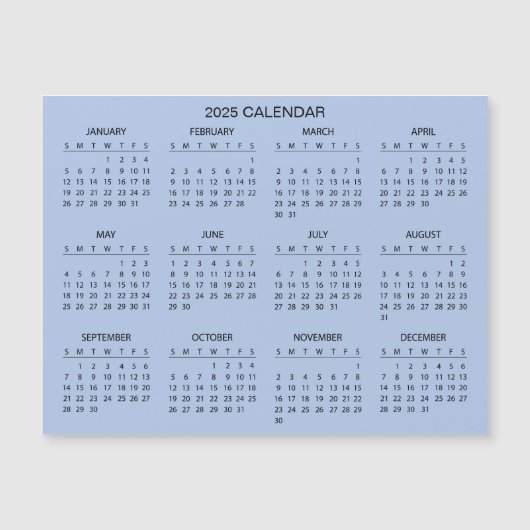 Eenvoudige maar elegante 2025 kalender | Magnetisc (Voorkant)