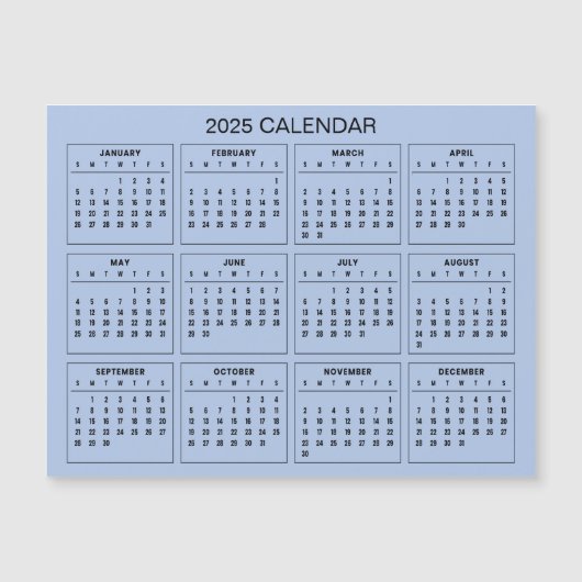 Eenvoudige maar elegante 2025 kalender | Magnetisc (Voorkant)