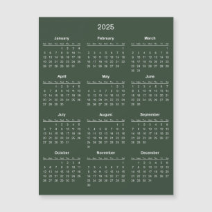 Eenvoudige maar elegante 2025 kalender Magnetisc