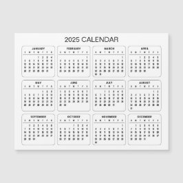 Eenvoudige maar elegante 2025 kalender | Magnetisc