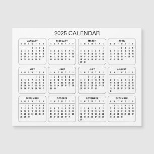Eenvoudige maar elegante 2025 kalender   Magnetisc
