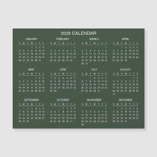Eenvoudige maar elegante 2025 kalender | Magnetisc (Voorkant)