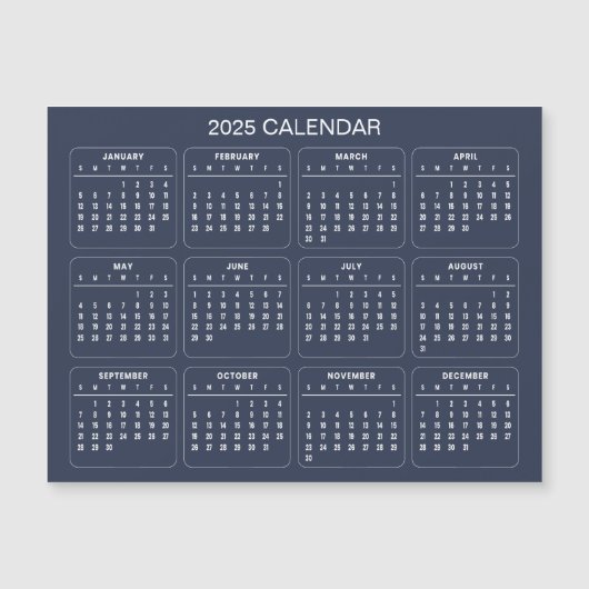 Eenvoudige maar elegante 2025 kalender | Magnetisc (Voorkant)