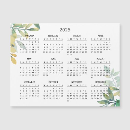 Eenvoudige maar elegante 2025 kalender | Magnetisc (Voorkant)