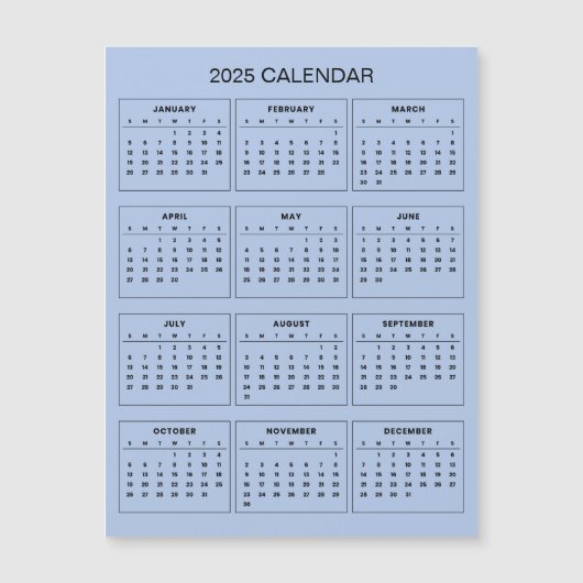 Eenvoudige maar elegante 2025 kalender | Magnetisc (Voorkant)