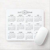 Eenvoudige maar elegante 2025 kalender | Muismat (Met muis)