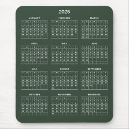 Eenvoudige maar elegante 2025 kalender | Muismat