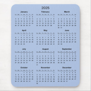 Eenvoudige maar elegante 2025 kalender   Muismat