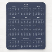 Eenvoudige maar elegante 2025 kalender | Muismat