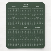Eenvoudige maar elegante 2025 kalender | Muismat