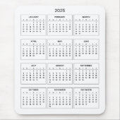 Eenvoudige maar elegante 2025 kalender | Muismat (Voorkant)