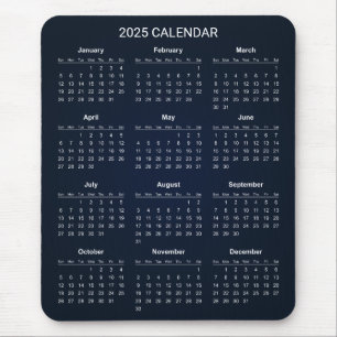 Eenvoudige maar elegante 2025 kalender   Muismat