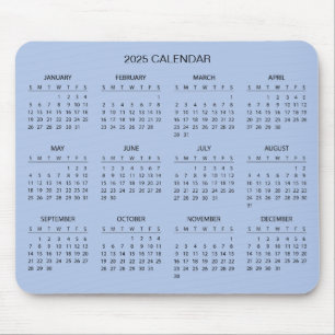 Eenvoudige maar elegante 2025 kalender   Muismat