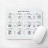Eenvoudige maar elegante 2025 kalender | Muismat (Met muis)