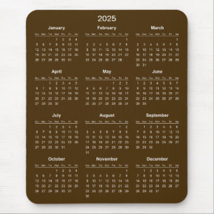 Eenvoudige maar elegante 2025 kalender Muismat