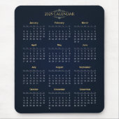 Eenvoudige maar elegante 2025 kalender | Muismat (Voorkant)