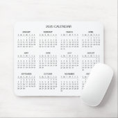 Eenvoudige maar elegante 2025 kalender | Muismat (Met muis)