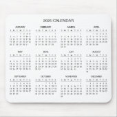 Eenvoudige maar elegante 2025 kalender | Muismat (Voorkant)