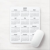 Eenvoudige maar elegante 2025 kalender | Muismat (Met muis)