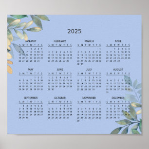 Eenvoudige maar elegante 2025 kalender Poster