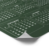 Eenvoudige maar elegante 2025 kalender | Poster (Hoek)