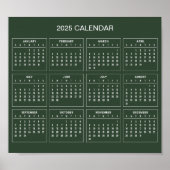 Eenvoudige maar elegante 2025 kalender | Poster (Voorkant)