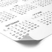 Eenvoudige maar elegante 2025 kalender | Poster (Hoek)