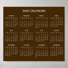 Eenvoudige maar elegante 2025 kalender | Poster