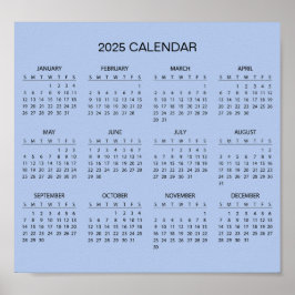 Eenvoudige maar elegante 2025 kalender | Poster