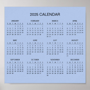 Eenvoudige maar elegante 2025 kalender   Poster