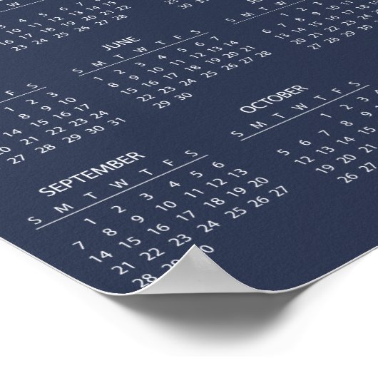 Eenvoudige maar elegante 2025 kalender | Poster (Hoek)