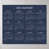 Eenvoudige maar elegante 2025 kalender | Poster (Voorkant)