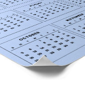 Eenvoudige maar elegante 2025 kalender | poster (Hoek)