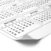 Eenvoudige maar elegante 2025 kalender | Poster (Hoek)