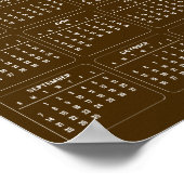 Eenvoudige maar elegante 2025 kalender | Poster (Hoek)