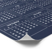 Eenvoudige maar elegante 2025 kalender | Poster (Hoek)