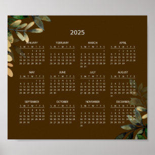 Eenvoudige maar elegante 2025 kalender   Poster