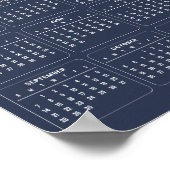 Eenvoudige maar elegante 2025 kalender | Poster (Hoek)