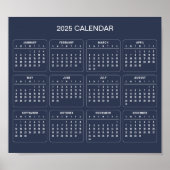 Eenvoudige maar elegante 2025 kalender | Poster (Voorkant)