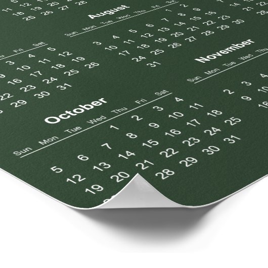 Eenvoudige maar elegante 2025 kalender | poster (Hoek)