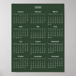 Eenvoudige maar elegante 2025 kalender | poster