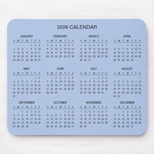 Eenvoudige maar Elegante 2026 Agenda | Muismat (Voorkant)