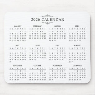 Eenvoudige maar Elegante 2026 Agenda Muismat