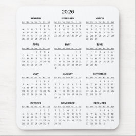 Eenvoudige maar Elegante 2026 Agenda | Muismat