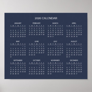 Eenvoudige maar Elegante 2026 Agenda Poster