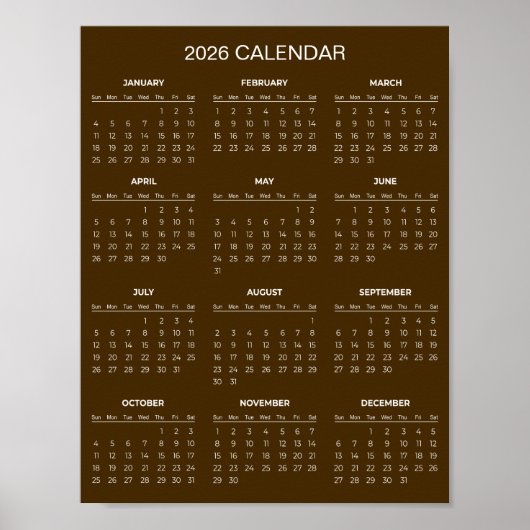 Eenvoudige maar Elegante 2026 Agenda |  Poster (Voorkant)