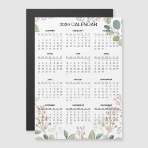 Eenvoudige maar Elegante Bloemencalender 2026 Ma