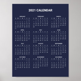 Eenvoudige maar elegante kalender voor 2021 | POST Poster