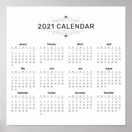 Eenvoudige maar elegante kalender voor 2021 | POST Poster