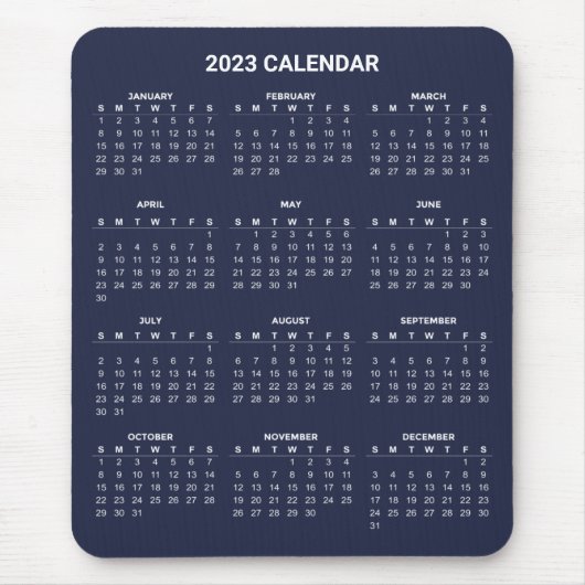 Eenvoudige maar elegante kalender voor 2023 | Mous Muismat (Voorkant)